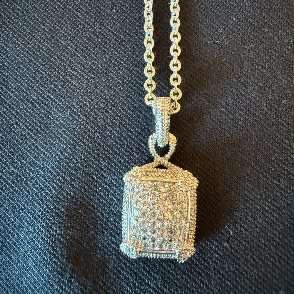 Judith Ripka Sterling Pave Diamonique Necklace